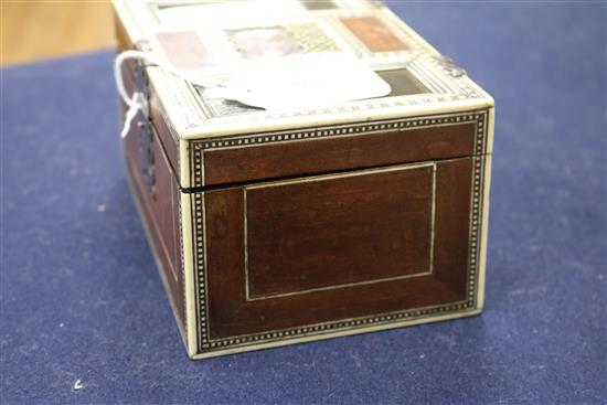 A 19th century Southern Indian sandalwood and ivory jewellery box